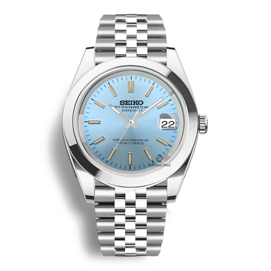 SEIKOJUST SKY BLUE SMOOTH BEZEL