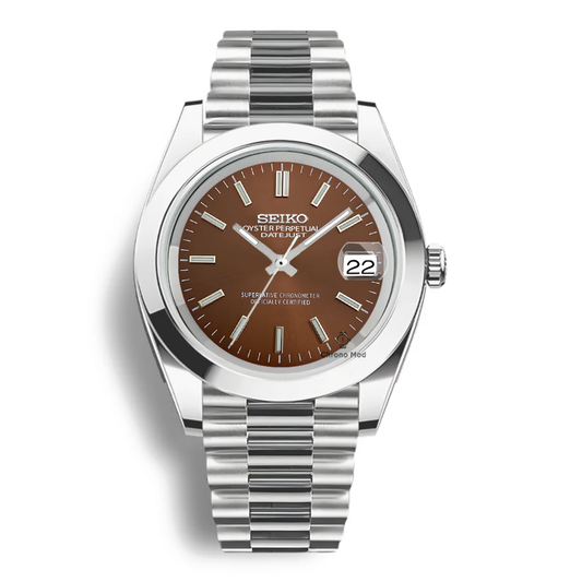 SEIKOJUST BROWN SMOOTH BEZEL